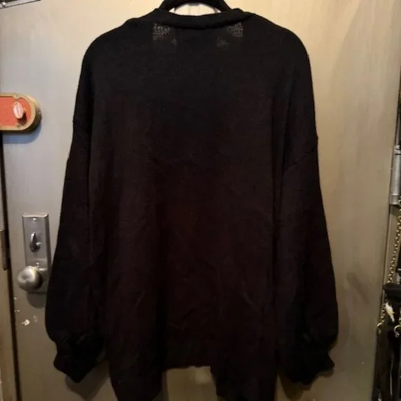 Retro Boho Floral Patched Drop Shoulder Open front Sweater Cardigan - NWOT - Picture 14 of 16